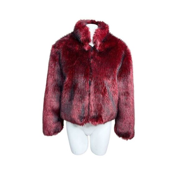 Vintage Jackets & Blazers - Vintage Painted Pony red and black cropped fur zip up jacket size S